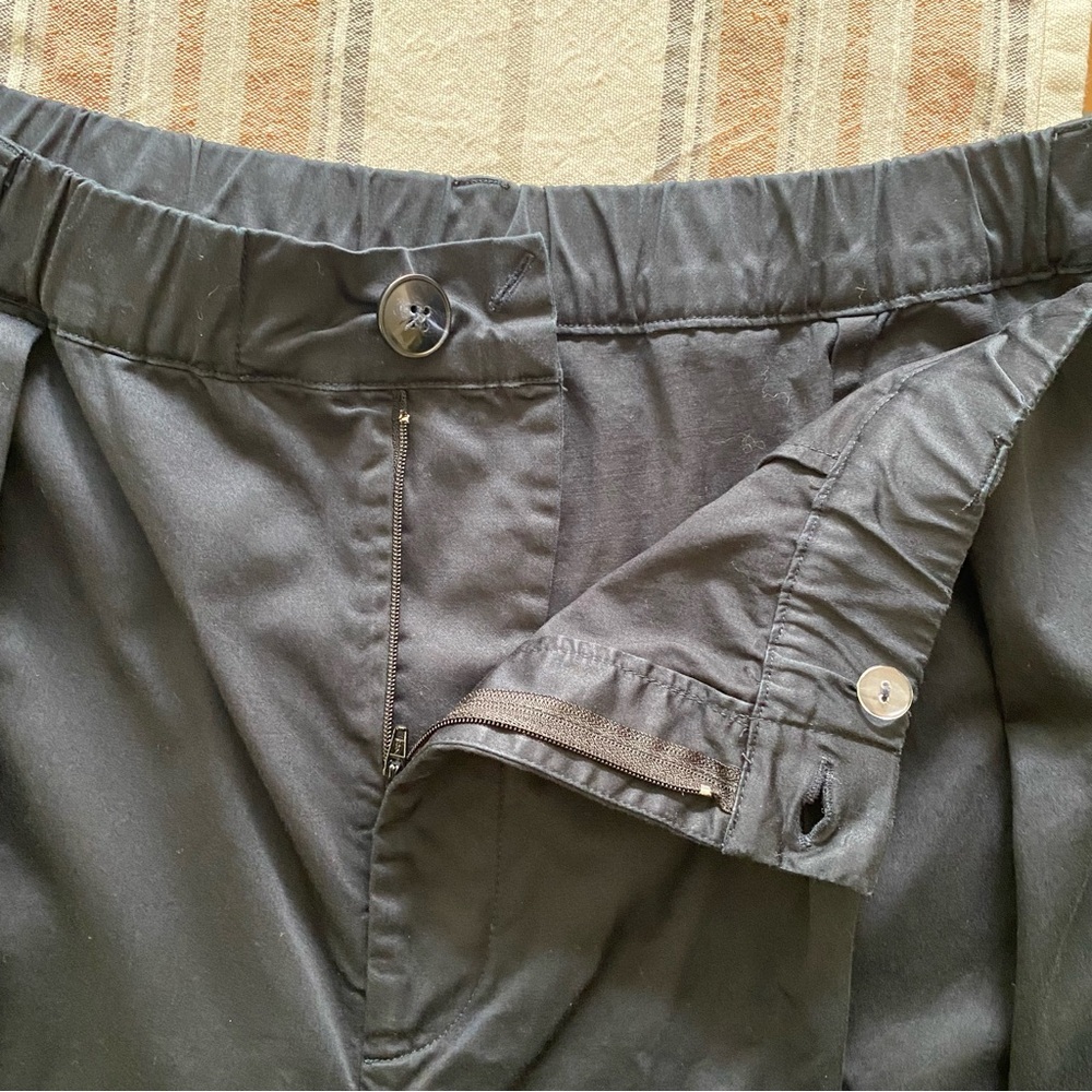 Anthropologie Maeve Black Curve Poplin Barrel Leg Pants L - Picture 11 of 16